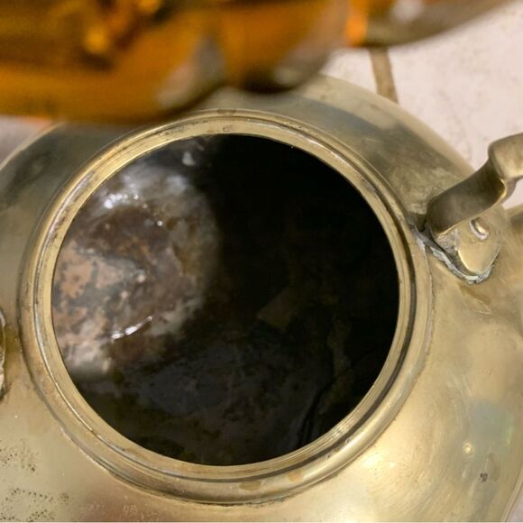 Antique James Clews Birmingham JCB brass tea pot Toddy kettle with stand - Picture 8 of 13